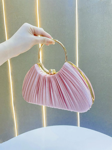 Nouveau Sac de Soirée Plissé en Soie, Petit Sac à Main, Style Frais et Doux, Sac à Bandoulière pour Princesse KTV et Célébrité Tanjing - Product Image 2