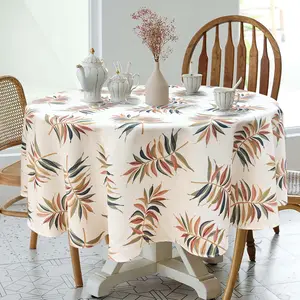 Forma di colore personalizzato materiale quadrato in poliestere lino di cotone floreale stampato tovaglia personalizzata per ristorante