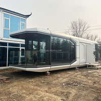 Capsule de vie de luxe en conteneur |   Solution hôtelière moderne et élégante avec chambre et salon en structure acier