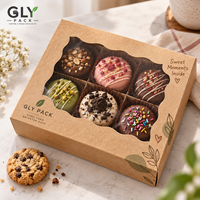 Boîte cadeau personnalisée en papier kraft avec fenêtre, emballage de boulangerie avec insert séparateur pour biscuits, chocolats, desserts à emporter
