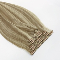 Clip invisible en PU dans les extensions de cheveux Clip sans couture Ins Extensions de cheveux humains Clip Ins sur