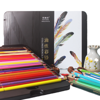 LISI Jeu de crayons de couleur Vibrant pour adultes 24/36/48/72/120 Pack Oil-Based 3.8mm Soft Core Tin Box for Blending