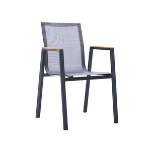 Muebles de Jardín Minimalistas para Patio, Sillas de Aluminio con Brazos Apilables, Resistentes al Agua, con Tela Teslin - Product Image 1