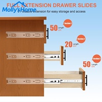 Correderas de Acero Estelar Duraderas para Cajones de Cocina, 18 Pulgadas, Extensión Completa, Rodamientos de Bolas, para Armarios