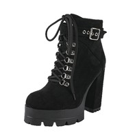 Bottines à lacets croisés, chaussures à talons hauts pour femmes, bottes plateforme imperméables avec ceinture pour femmes