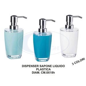 Dispensador de Jabón Líquido de Plástico de 3 Colores y 8x18 cm - Product Image 1