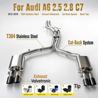 Sistema de Escape Valvetronic Catback SS304 para Audi A6 2.5 2.8 C7 2012-2018, Silenciador de Alto Rendimiento con Puntas Negras, Mejora de Rendimiento