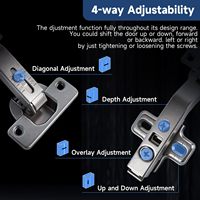 Profesional 135 °   Engsel Sudut 3D yang Dapat Disesuaikan dengan Sistem Soft Close untuk Pintu Kabinet Lipat dan Lazy Susan