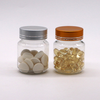 Pot et bouteille de complément de marque privée pour animaux de compagnie de 60ml de couleur personnalisée pour pilules, capsules, nutrition, suppléments quotidiens d'huile de poisson