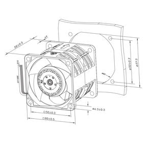 Innootec <span class=keywords><strong>12V</strong></span> Dc Hogedrukventilator 60*60*56Mm Borstelloze Centrifugaal Voor Server/Mijnbouw/Industriële Koeling - Product Image 3