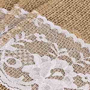 Wedding Party <b>Table</b> Setting Decorations Knife Fork With Lace Design Natural Hessian Burlap Utensil Holders - Product Image 3