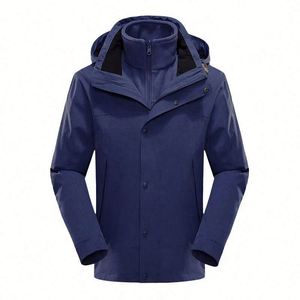 Design 2025 Wholesale Custom Hooded Windbreaker Waterproof Outdoor 3 In1 <b>Jacket</b> With Adjustable Cuffs and Zipper - Product Image 3