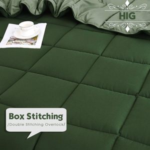3PC màu xanh lá cây Nữ Hoàng Kích thước <span class=keywords><strong>Comforter</strong></span> thiết lập tất cả các mùa đảo ngược xuống thay thế <span class=keywords><strong>Comforter</strong></span> với hai shams chần Duvet chèn - Product Image 3