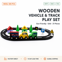 Circuit de train en bois avec système de rails, jouet Montessori pour le développement des capacités motrices, cadeau, logo personnalisé OEM ANNA & BECK