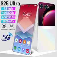 Teléfono Inteligente S25Ultra 5G Dual SIM Android con Reconocimiento Facial, 16GB de RAM, 512GB de Almacenamiento HD, Teléfonos Móviles Dual SIM en Francés/Español/Inglés