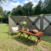 Paravent pliable en tissu Oxford pour camping en plein air, clôture coupe-vent portable pour réchaud de camping, barbecue, pique-nique, cuisine en plein air