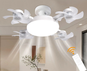 Ventilateur de plafond moderne 50 cm LED pour intérieur, chambre, hôtel, ventilateur de plafond ABS avec lumières, lampe de ventilateur de plafond LED intelligente avec télécommande - Product Image 4