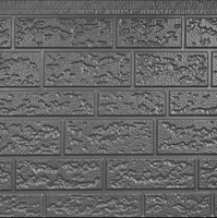 Panneau sandwich 383 mm de largeur, noir mat, 25 mm, en acier coloré, panneau mural en métal sculpté