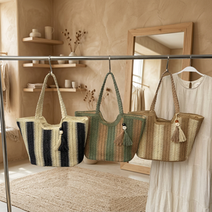 Nuevo Bolso Bandolera de Paja Vintage para Mujer, con una Sola Correa, para Todas las Temporadas, con Cierre, para la Vida Diaria y Viajes - Product Image 3