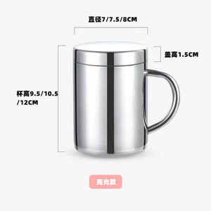 Taza de Acero Inoxidable 304 con Tapa y Asa, Taza de Oficina, Taza de Negocios, Doble Capa, Aislamiento Térmico, Taza Infantil, Regalo al por Mayor - Product Image 5