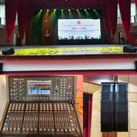 Thinuna L-212-DPA deux voies actif double 12 "système de haut-parleurs Line Array en bois 1300W alimenté pleine gamme PA haut-parleur pour les événements en direct