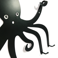 Leuke metalen wandhaak in octopusvorm - Decoratieve kapstok voor keukengerei, handdoeken, sleutels - Organizer met 8 haken