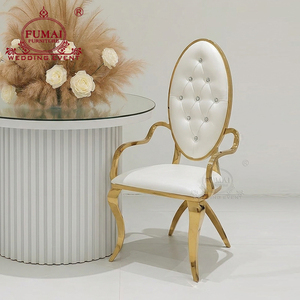 Chaises royales en acier inoxydable pour mariés, trône de roi de mariage de luxe - Product Image 1