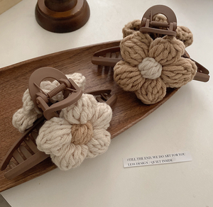 Pince à cheveux fleur en plastique Qian Jin mignonne de 12 cm, style doux pour <span class=keywords><strong>femme</strong></span>, accessoire capillaire quotidien et de fête, pinces à cheveux - Product Image 4