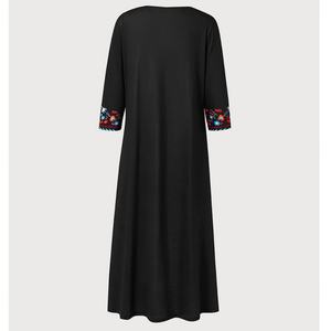 Robes mexicaines à fleurs pour femmes, taille plus, manches courtes, blanches, brodées à la main, style bohème - Product Image 5