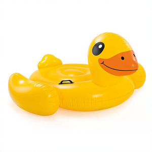 Canard géant jaune gonflable pour <span class=keywords><strong>piscine</strong></span>, flotteur à roulettes pour l'eau avec poignées, jouet de natation en PVC durable pour enfants - Product Image 2