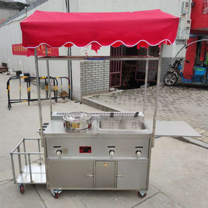 Chariot de vente ambulante <span class=keywords><strong>à</strong></span> <span class=keywords><strong>gaz</strong></span> en acier inoxydable détachable pour la vente de nourriture de rue, de collations et de boissons, sortie d'usine, vente chaude 2025 - Product Image 5