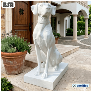 Statue de <span class=keywords><strong>chien</strong></span> grandeur nature en marbre naturel, sculpture animale en marbre, statue de <span class=keywords><strong>chien</strong></span> en marbre <span class=keywords><strong>pour</strong></span> la décoration de cour et de jardin en extérieur - Product Image 1