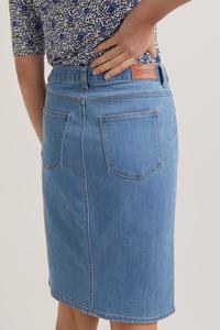 Naivee Otoño Invierno mujer aterciopelado plisado hasta la rodilla faldas de mezclilla de talla grande Sweet Technics Logo estilo A-Line diseño - Product Image 6