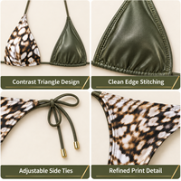 Bikini personnalisé en usine, impression de maillots de bain, tissu recyclé, bikini deux pièces de haute qualité, ensemble de string pour femmes, vêtements de plage