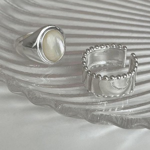S925 Sterling Silver Beaded <b>Ring</b> Women's Simple Elegant <b>Open</b> Design Everyday Wear Jewelry - Product Image 4