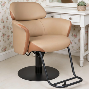 Luxury <b>Synthetic</b> <b>Leather</b> Barber Chair Hydraulic Salon Styling Chair Gold Frame Professional Hair Cutting Chair Height Barbershop - Product Image 5
