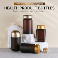 Brun Mat PS En Plastique Givré Capsule Bouteille Cosmétique Conteneur Capsule Bouteilles De Nourriture De Luxe