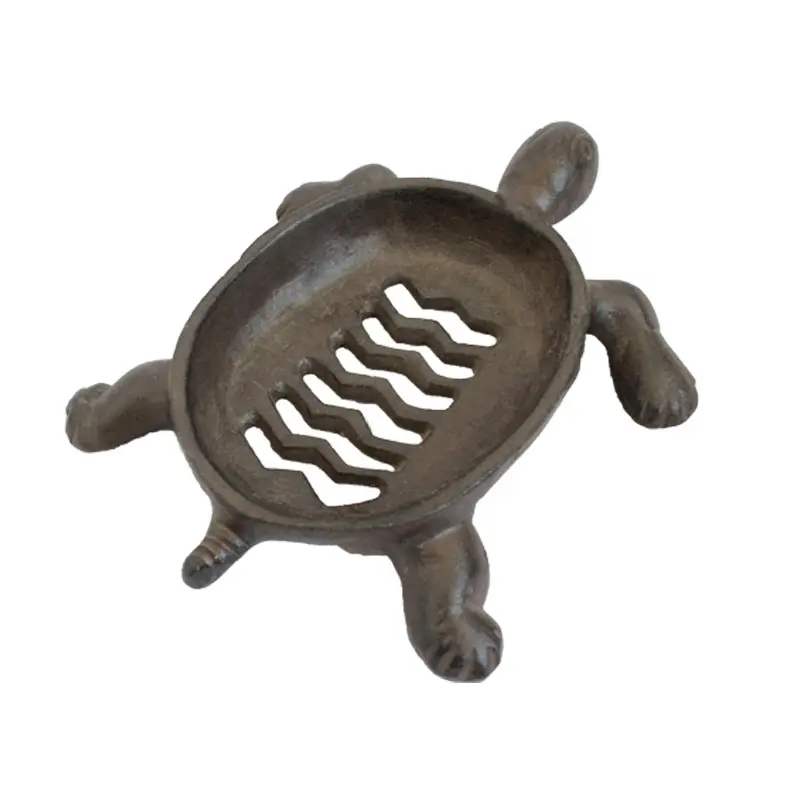 家の装飾のための鋳鉄の亀の石鹸皿手作りの芸術と工芸品創造的な動物の置物
