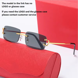 Gafas de acetato de lujo Corte de diamante 2025 Diseñador Clásico Gafas de sol sin montura para Mujeres Hombres Italiano - Product Image 2