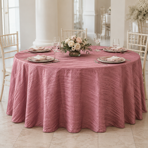 Machine Washable Crinkle Taffeta <b>Tablecloth</b> Reusable Event Linen for Rental Inventory and Bulk Reorders - Product Image 1