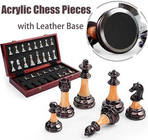 Juego de Ajedrez Portátil de Lujo de 3.5 Pulgadas, Plegable, Piezas Pesadas Hechas a Mano en Metal Acrílico Premium, Caja de Ajedrez para Interiores, Regalo para Niños - Product Image 4