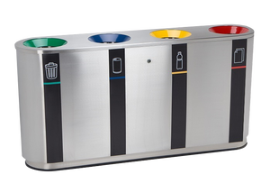 Gallon Thép Không Gỉ NGOÀI TRỜI 3 Ngăn 50 55 64 Lớn Thương Mại Tùy Chỉnh Đôi Chất Thải Bin Thùng Rác Thùng Rác Thùng Rác Có Thể - Product Image 2