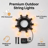 Guirlande lumineuse solaire LED 5M S14 E27 pour extérieur, étanche, avec télécommande, pour jardin, mariage, patio, décoration, ampoules féeriques