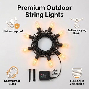 Guirnalda de <span class=keywords><strong>Luces</strong></span> <span class=keywords><strong>Solares</strong></span> LED de 5 Metros, S14 E27, <span class=keywords><strong>Luces</strong></span> de Cadena para Exteriores, Impermeables, con Control Remoto, para Jardín, Bodas, Patio, Decoración, Bombillas de Hadas - Product Image 6