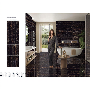 Azulejos de Porcelana con Aspecto de Mármol Azul Lapislázuli, 600x1200mm, Acabado Pulido de Alto Brillo, Colección para Interiores - Product Image 5