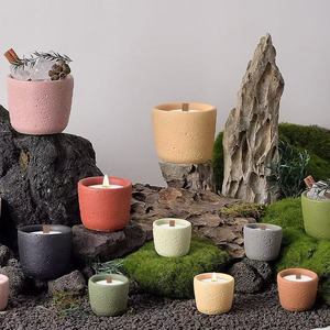 <span class=keywords><strong>M</strong></span> Ijslands Cement Aromatherapie Kaars Soja Wax Geurkaarsen Pot Thuis Geur Keramische Beker - Product Image 1