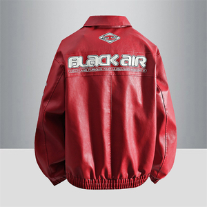 Custom <strong>Men's</strong> Vintage PU <strong>Leather</strong> <strong>Jacket</strong> Classic Zipper Biker <strong>Jacket</strong> Street Style <strong>Leather</strong> <strong>Jacket</strong> With Pockets - Product Image 3