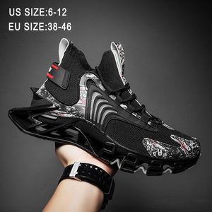 Chaussures de skate décontractées pour hommes, respirantes, à lacets, en maille tricotée, avec semelle haute à coussin d'air, confortables, style skateboard - Product Image 1