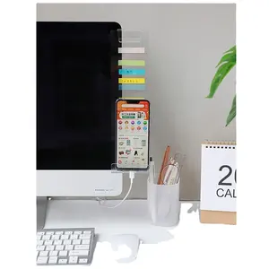 Creative Acrylic Monitor Message Memo Board for Sticky Note Transparent Name Card Phone Holder Desktop Plastic Holder Stationery