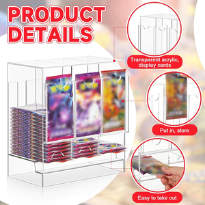 Dispenser & <span class=keywords><strong>Display</strong></span> Akrilik Xinjinda Custom Clear 3-Slot Ringan untuk Paket Booster Yugiho & Dispenser Paket Kartu TCG - Product Image 4
